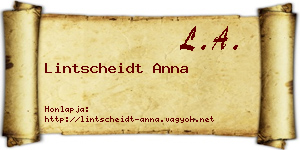 Lintscheidt Anna névjegykártya